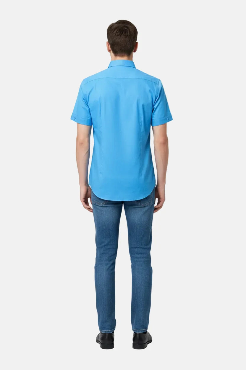 Overhemd Korte Mouw 75829 Valmor Dunkelblau