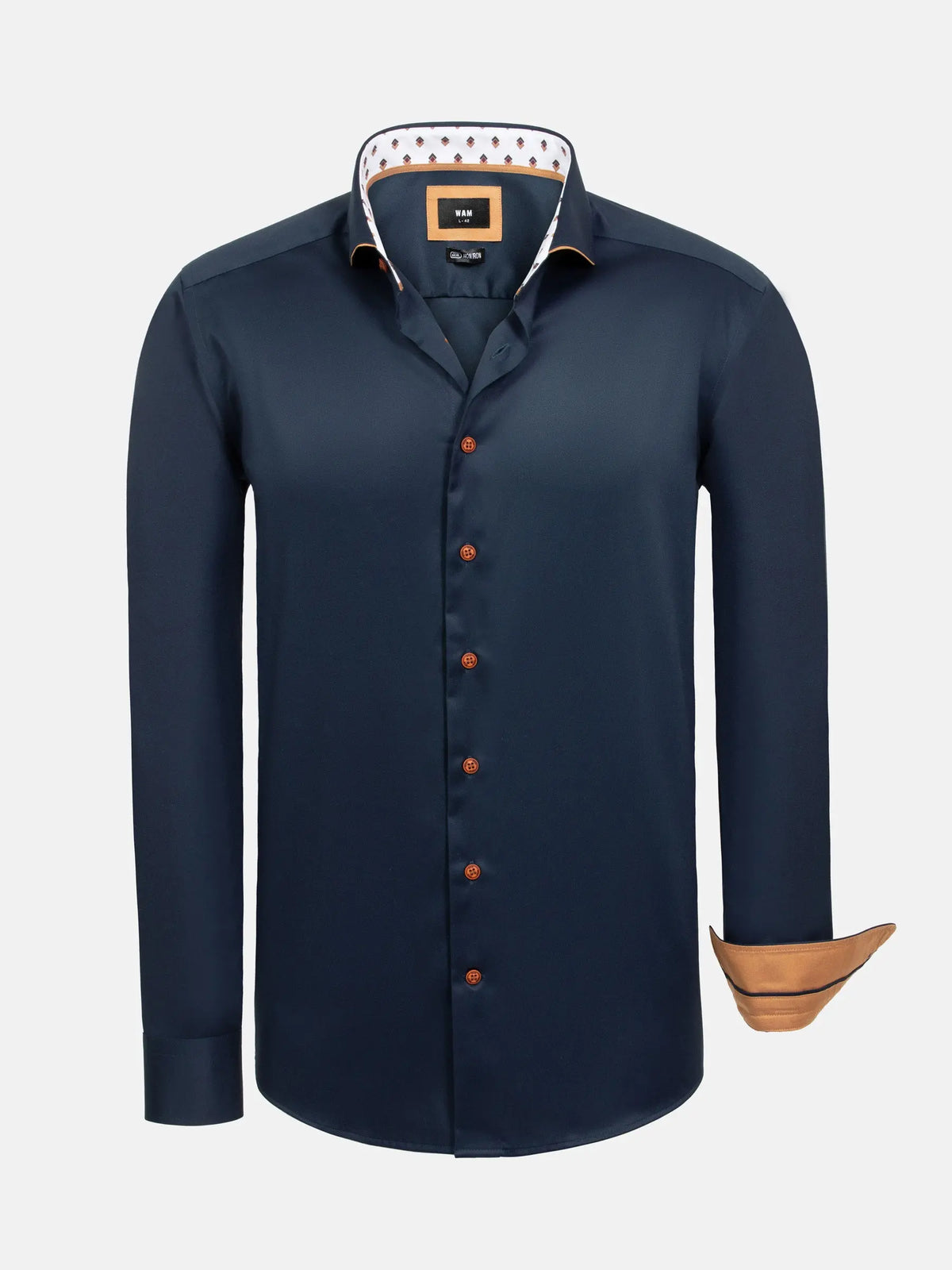 Das bügelfreie marineblaue Hemd von Renzo