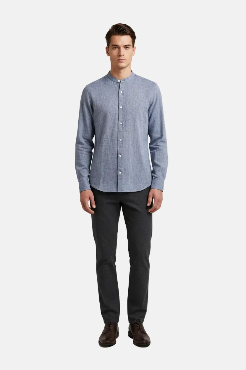 Merax Indigo Shirt met Lange Mouwen 75815
