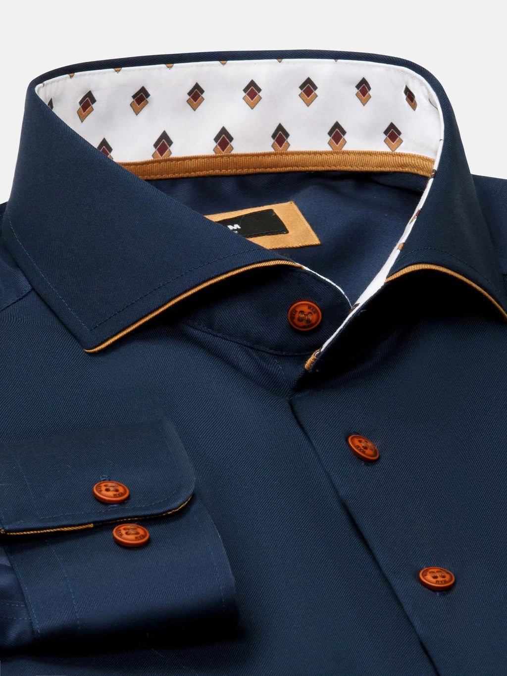 Das bügelfreie marineblaue Hemd von Renzo