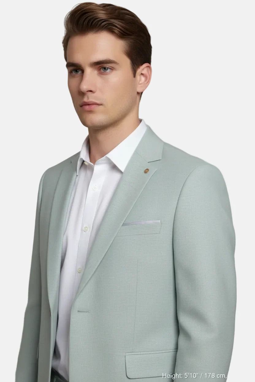 Luthen Lichtgroene Blazer 74157 Klassiek