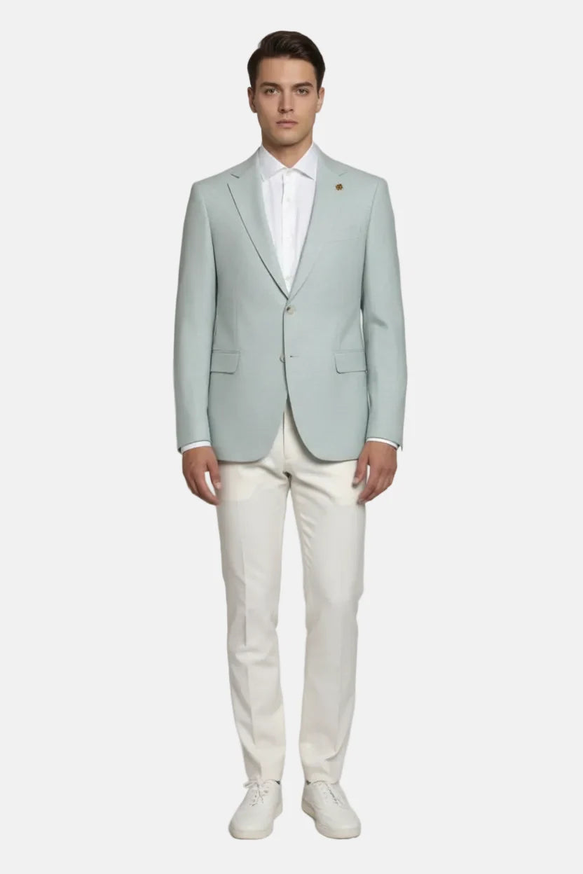 Luthen Lichtgroene Blazer 74157 Klassiek