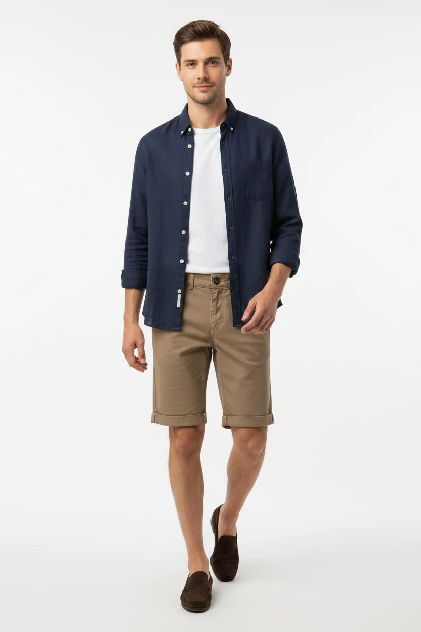 Zurex Donker Beige Chino Shorts 72456