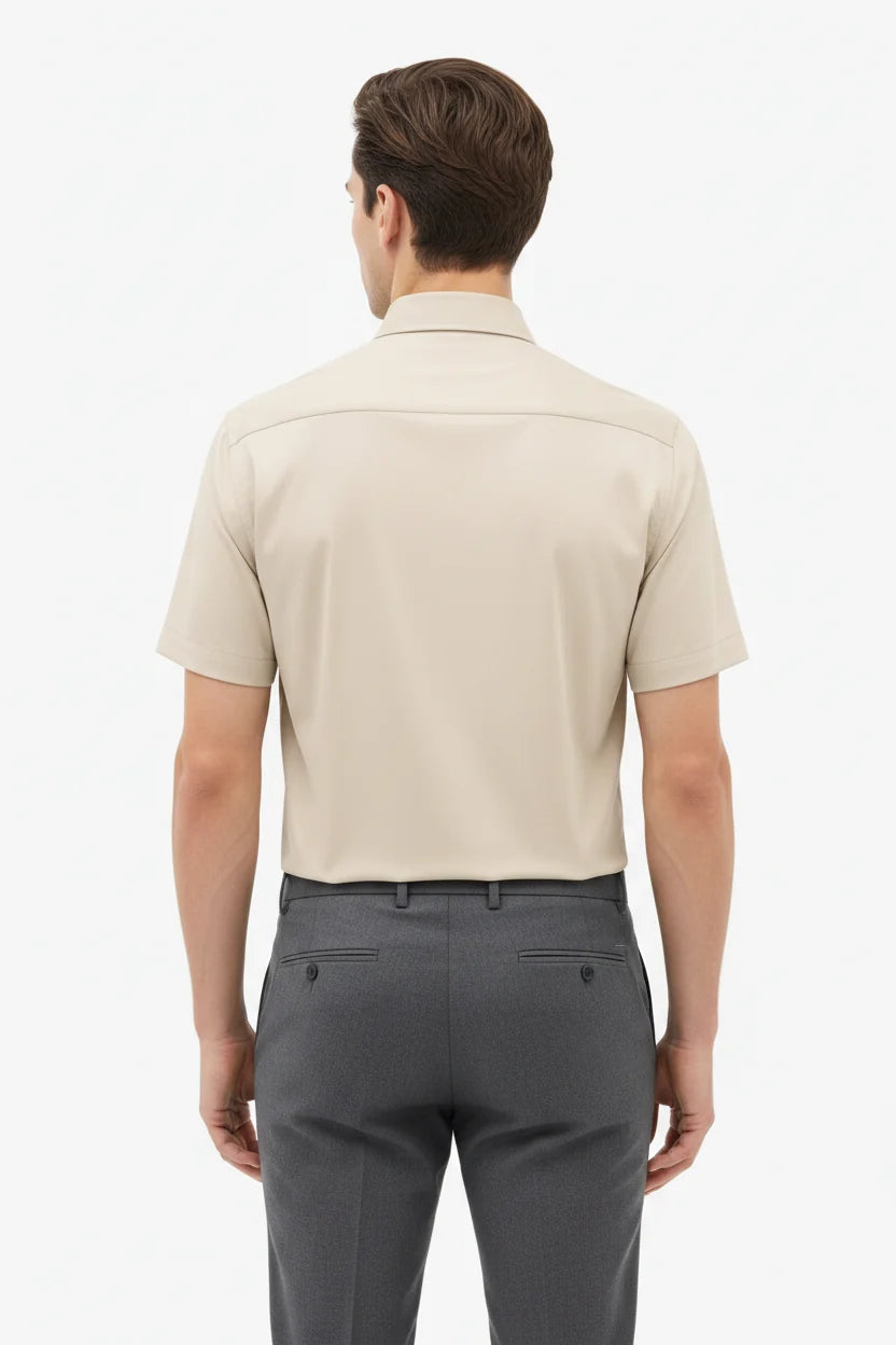 Het Brylor Beige Overhemd met Korte Mouwen