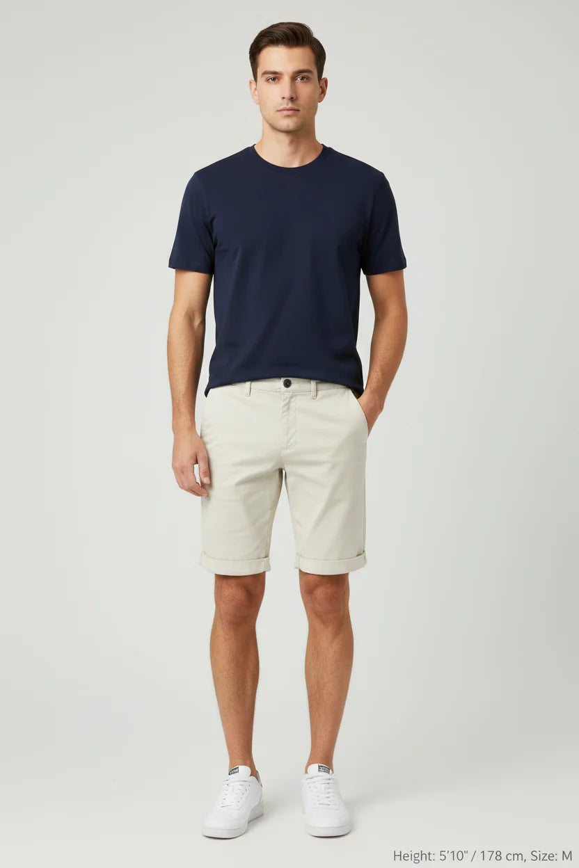 Zurex Lichtgrijze Chino Shorts voor Heren 72456