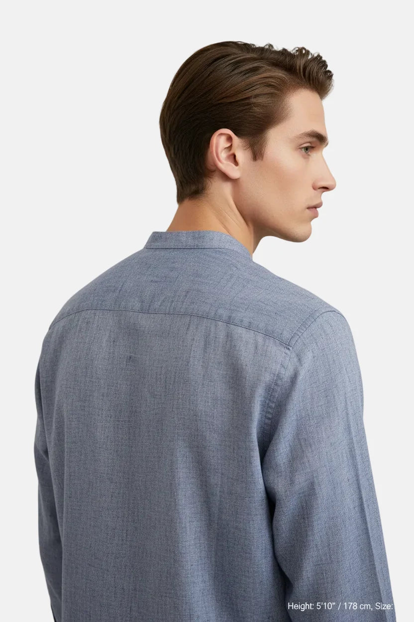Merax Indigo Shirt met Lange Mouwen 75815