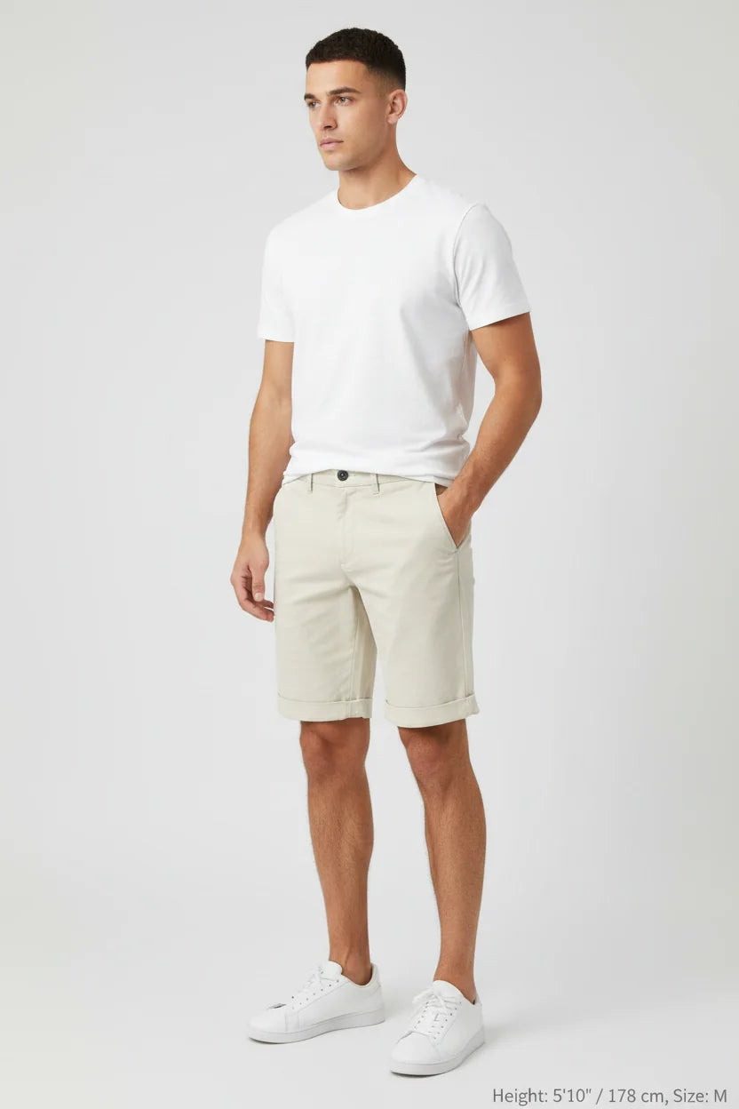 Zurex Lichtgrijze Chino Shorts voor Heren 72456
