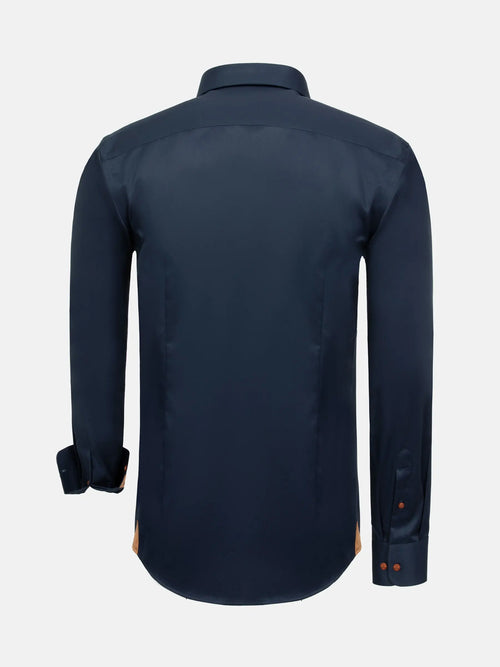 Das bügelfreie marineblaue Hemd von Renzo