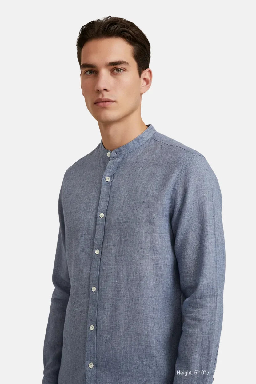 Merax Indigo Shirt met Lange Mouwen 75815